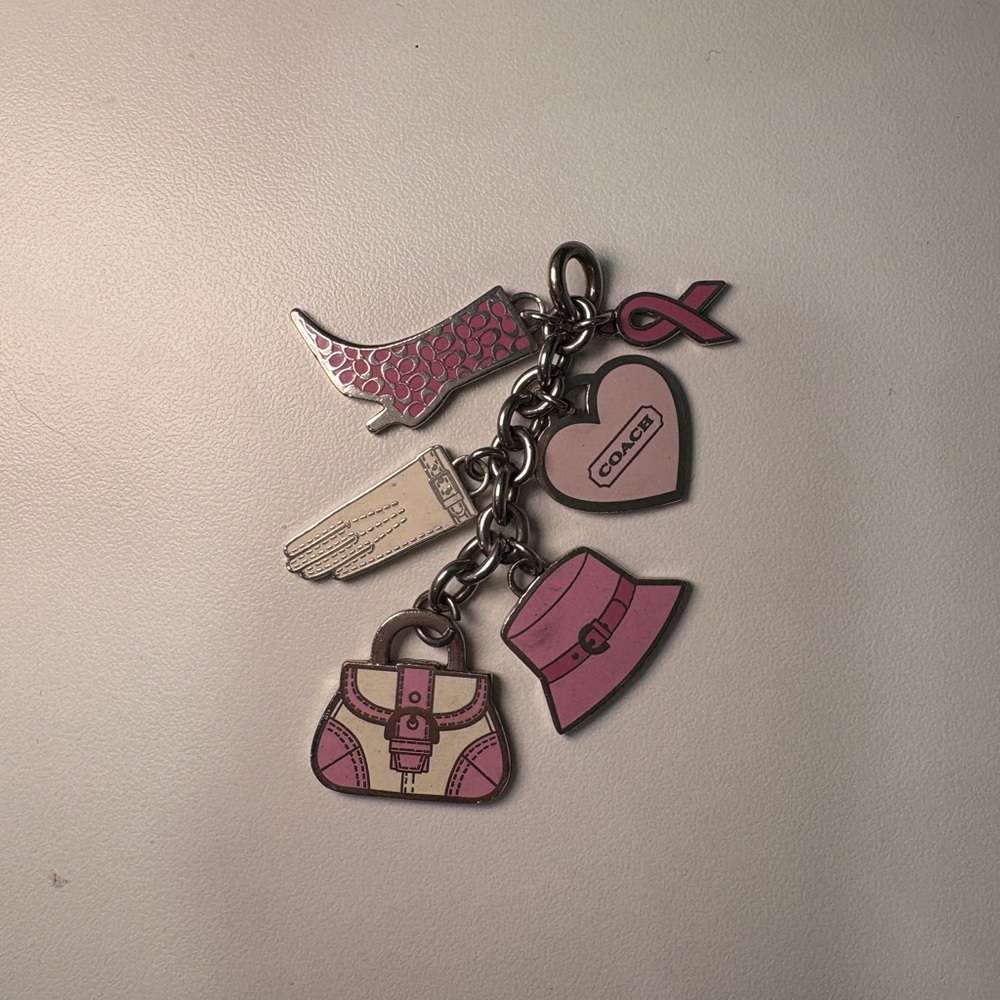 Vintage COACH BCA Multi Charm Keychain Fob Purse Charm